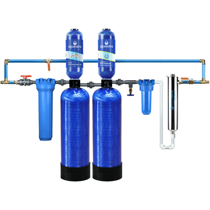 Rhino® Max Flow with Tall Salt-Free Water Conditioner, Max Flow UV Filter, Pro-Grade Bypass Kit and Low Maintenance Pre-Filter image number 0