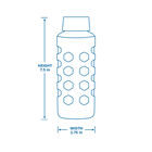 Glass Water Bottle with Sleeve - Translucent Blue image number 2