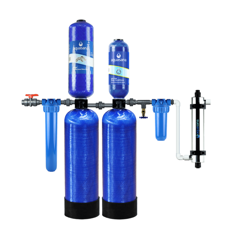 Rhino&reg; Chloramines Max Flow with Tall Salt-Free Water Conditioner and Max Flow UV Filter image number 0