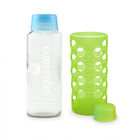 Glass Water Bottle with Sleeve - Translucent Blue image number 1