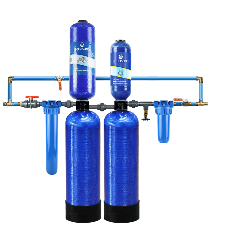 Rhino&reg; Chloramines Max Flow with Tall Salt-Free Water Conditioner and Pro-Grade Bypass Kit image number 0
