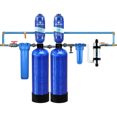 Rhino&reg; Well Water with UV, Tall Salt-Free Water Conditioner, Pro-Grade Bypass Kit and Low Maintenance Pre-Filter