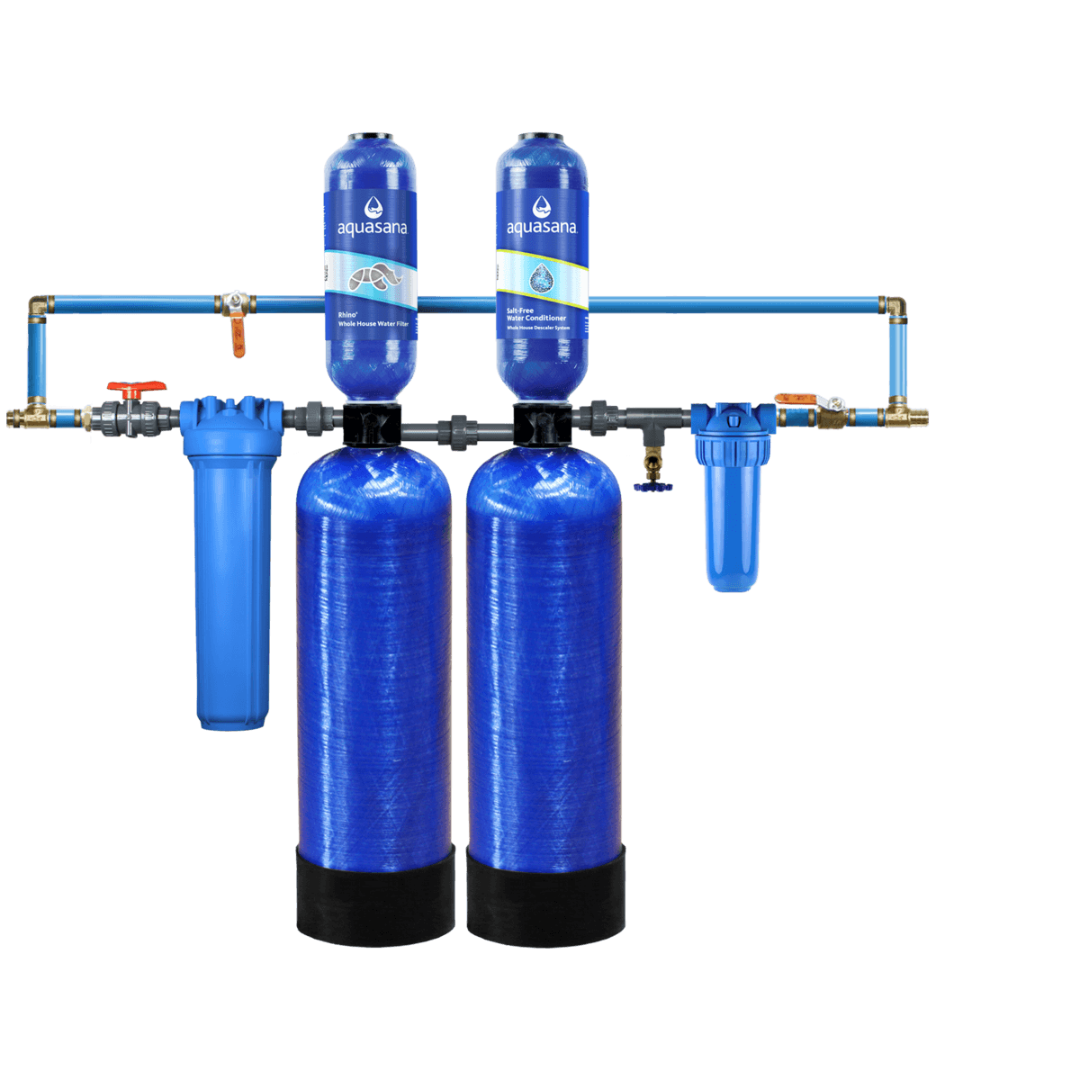Rhino Whole House Water Filter System Tackle Chloramines And Chlorine Home Water Filtration 10/1,000,000 Aquasana