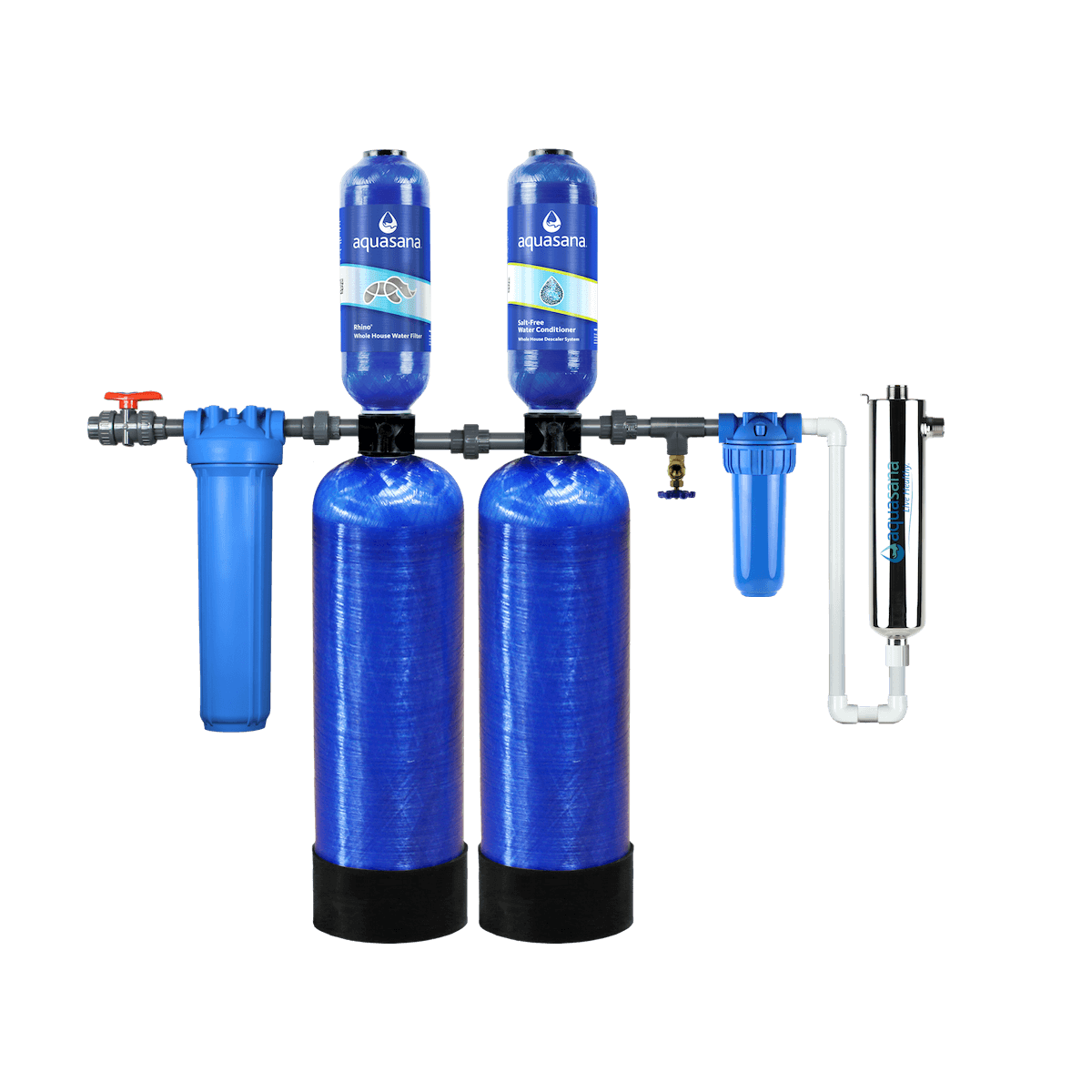 Rhino® Chloramines Whole House Water UV Filter System Home Water Filtration Removes 99% of Bacteria & Viruses Aquasana