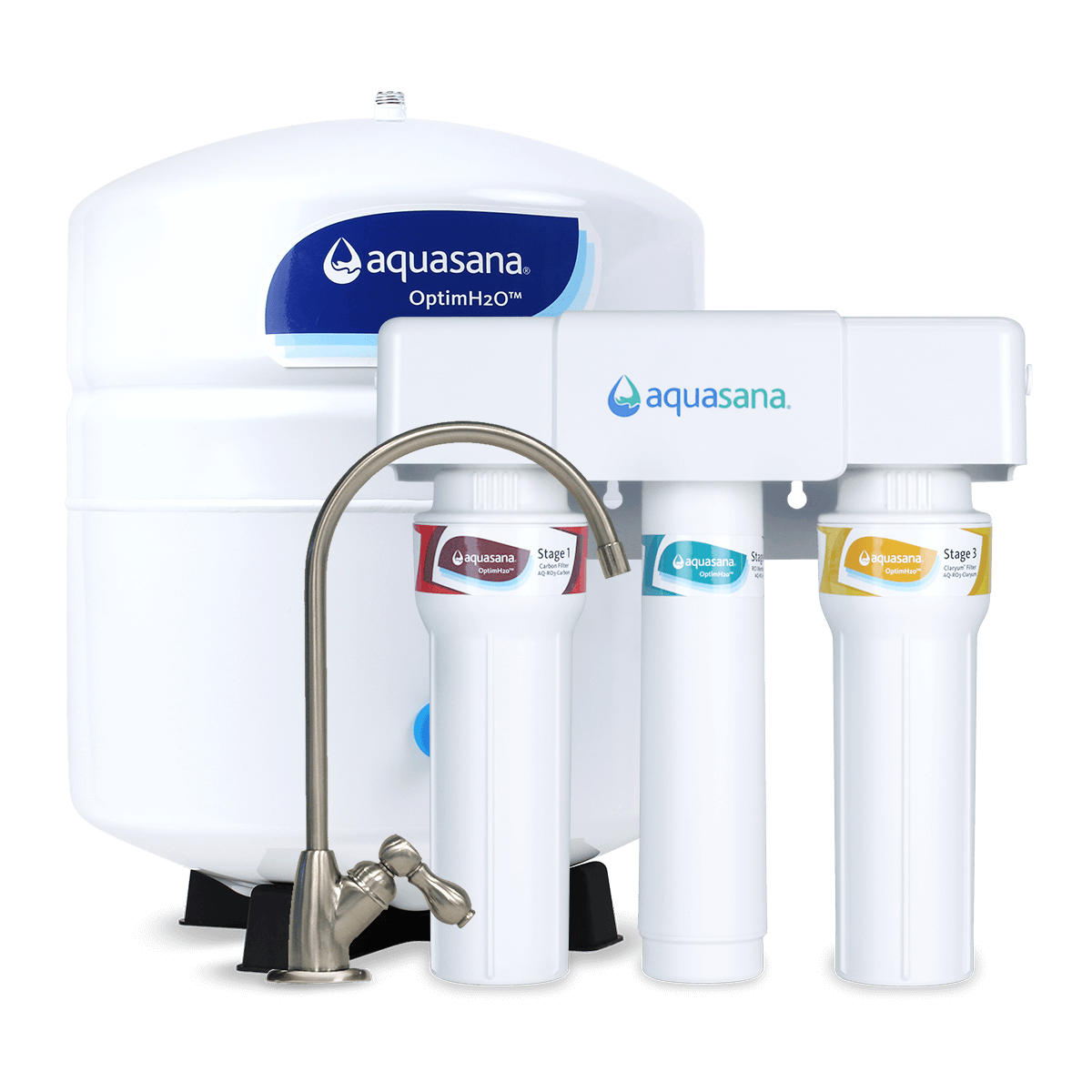Aquasana OptimH2O® Reverse Osmosis Fluoride Water Filter, Brushed nickel photo