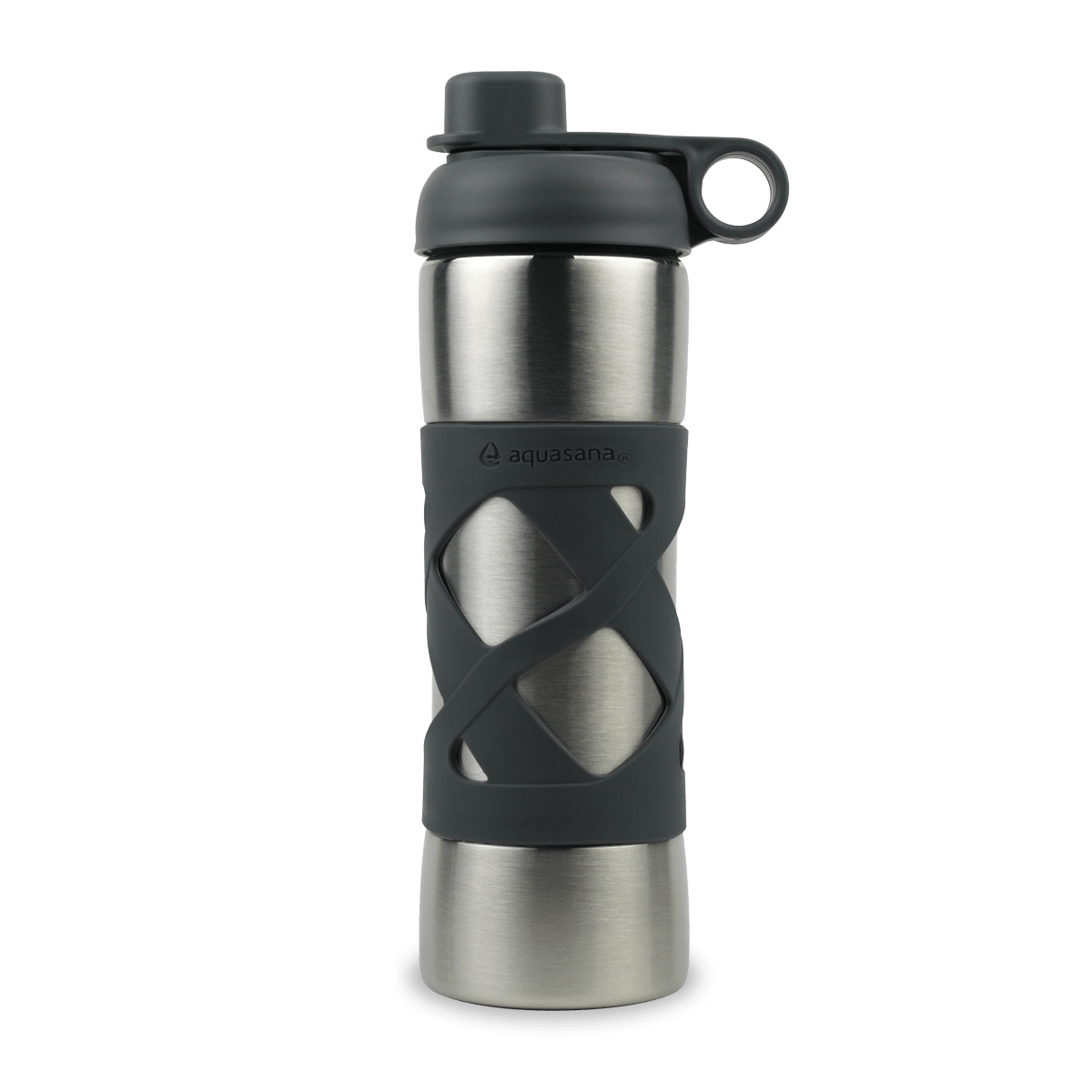 Aquasana Stainless Steel Insulated Water Filter Bottle, Char