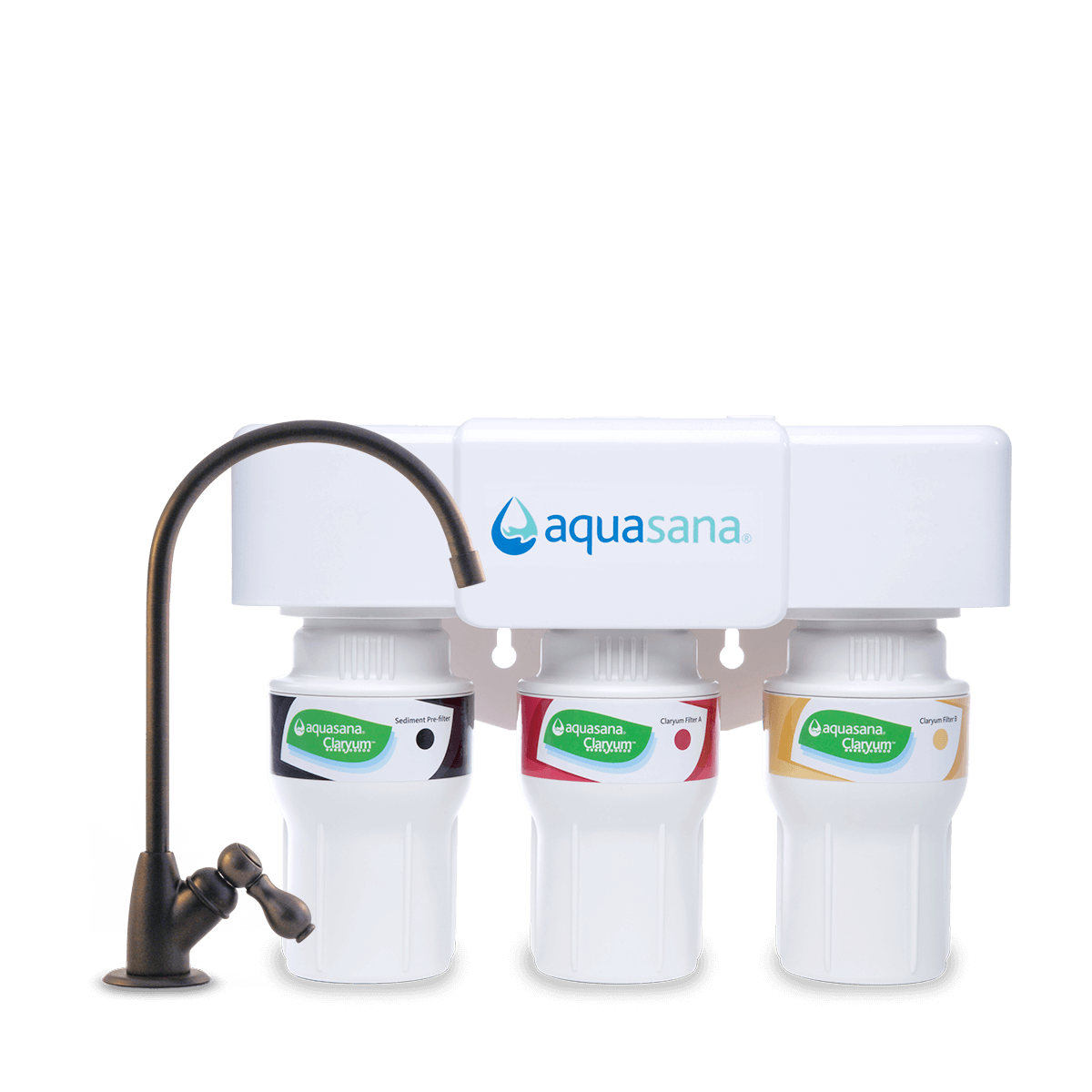 Aquasana 3-Stage Under Sink Water Filter, Oil Rubbed Bronze, 1/2 Year/600 Gallon