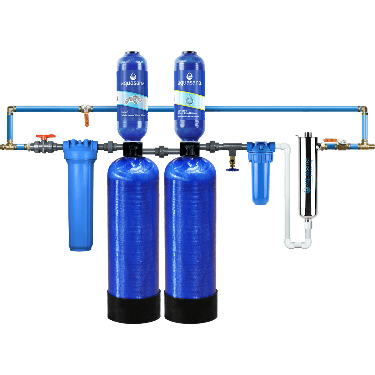 Rhino® Chloramines Whole House Water UV Filter System Home Water Filtration Removes 99% of Bacteria & Viruses Aquasana