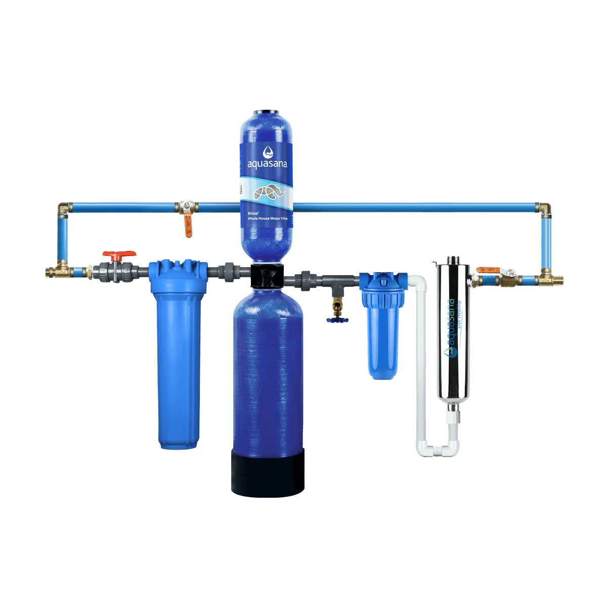 Rhino® Whole House Water UV Filter System Home Water Filtration 1 Million Gallon Removes 99% of Bacteria & Viruses Aquasana