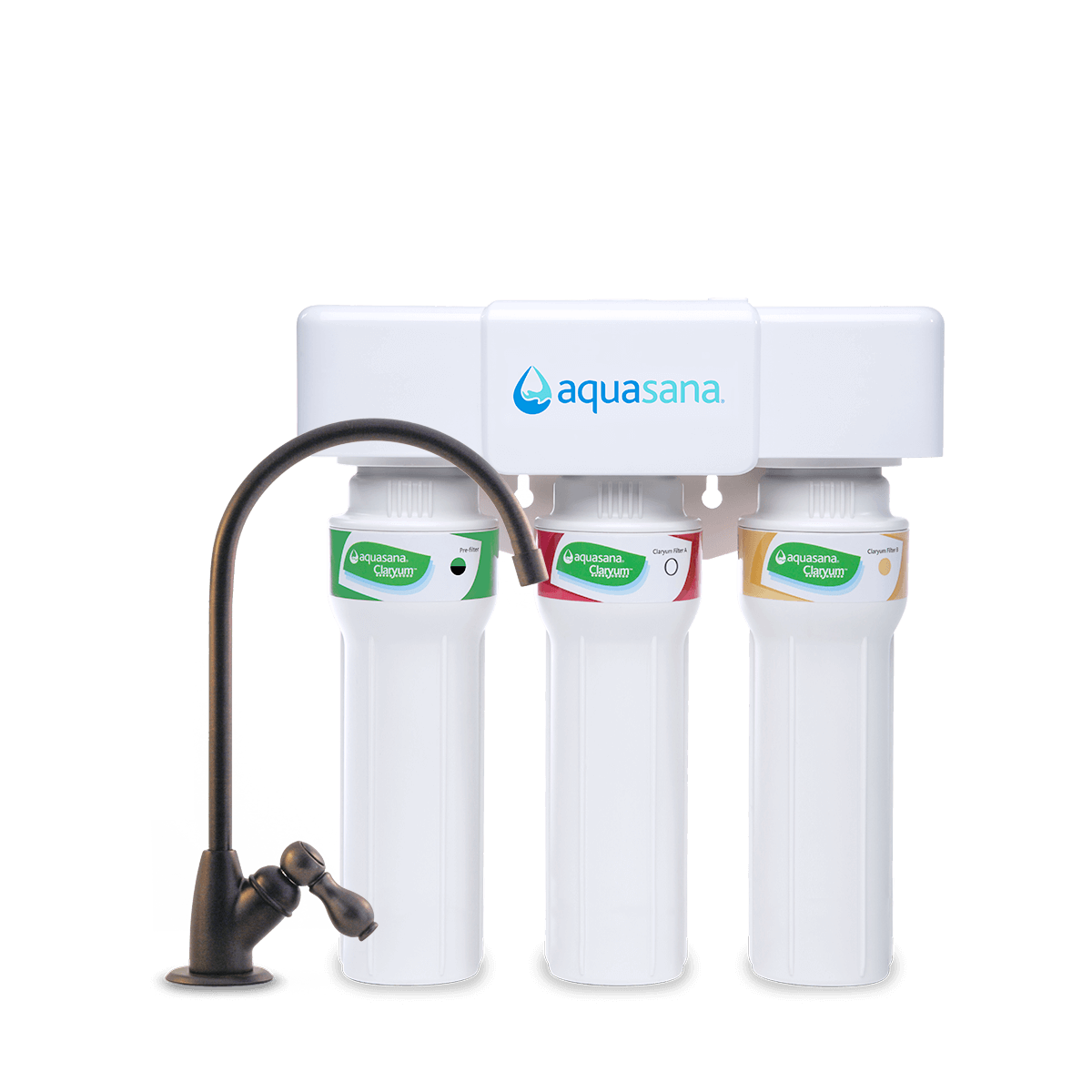Aquasana 3-Stage Under Sink Water Filter Max Flow, Oil Rubbed Bronze, 1/2 Year/800 Gallon