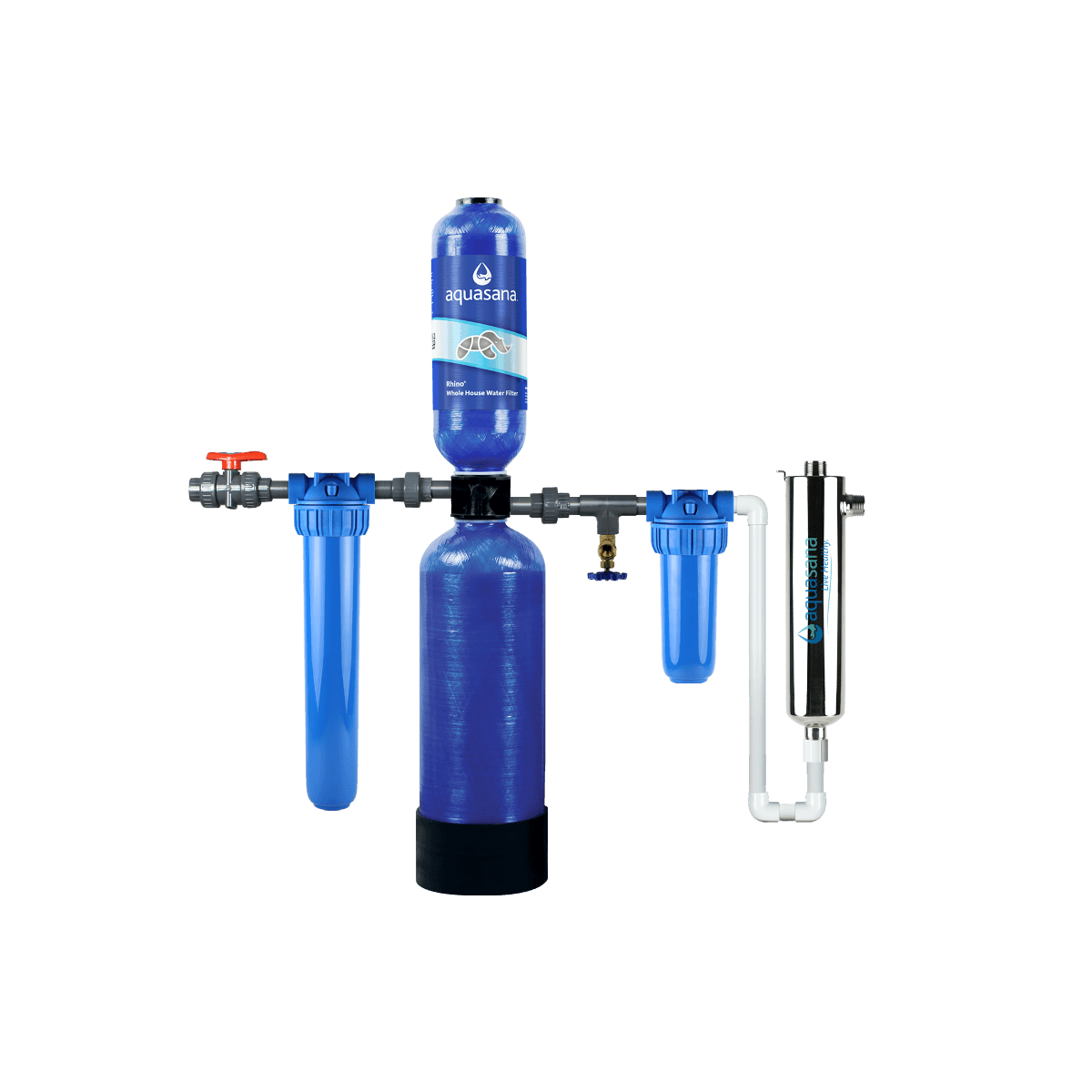 Rhino® Whole House Water UV Filter System Home Water Filtration 1 Million Gallon Removes 99% of Bacteria & Viruses Aquasana