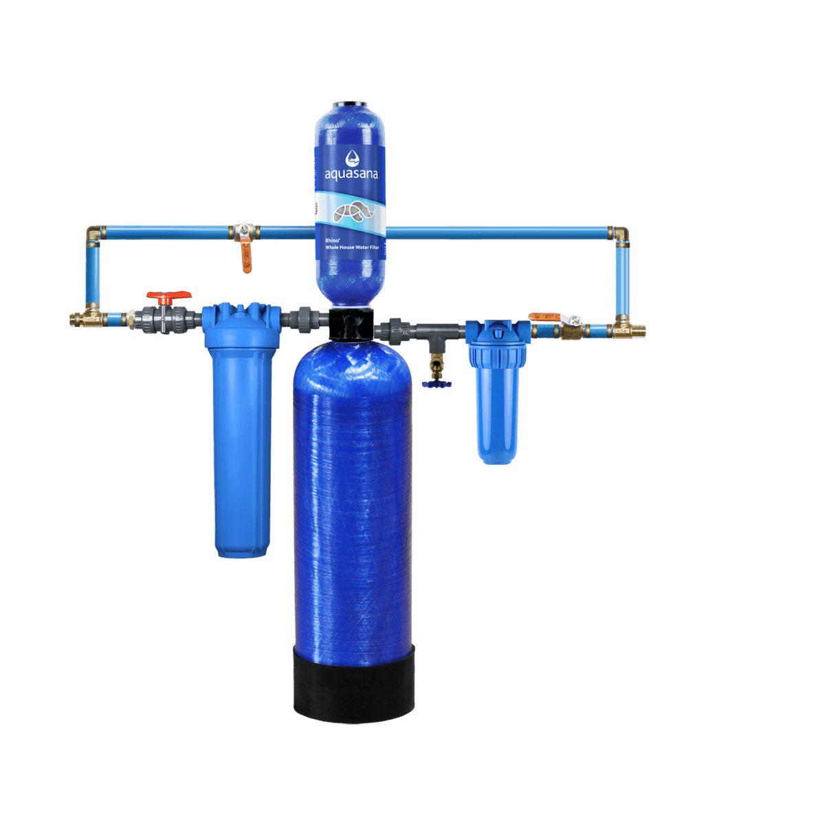 Rhino Whole House Water Filter System Tackle Chloramines And Chlorine Home Water Filtration 10/1,000,000 Aquasana