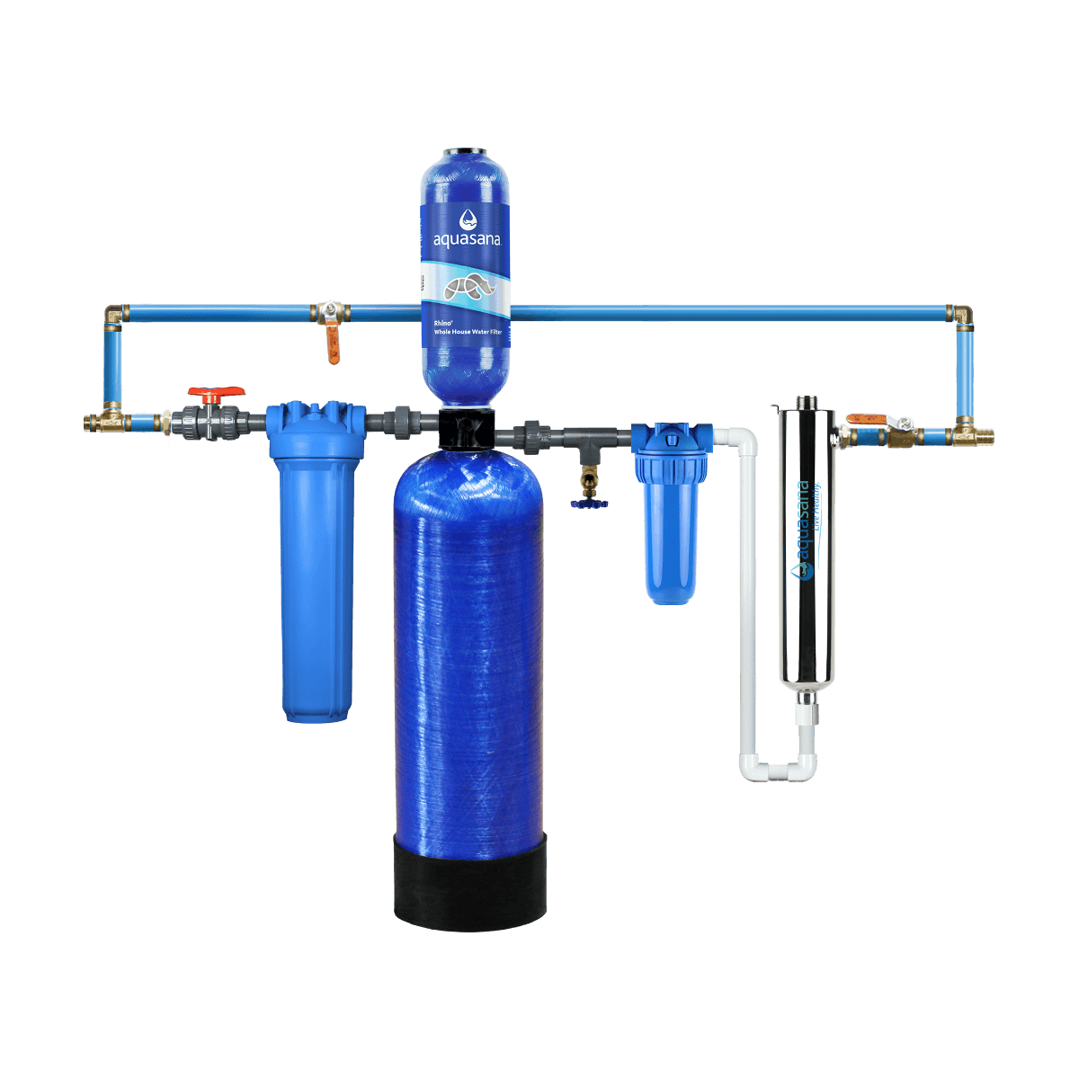 Rhino® Max Flow Whole House Water UV Filter System Home Water Filtration Removes 99% of Bacteria & Viruses Aquasana