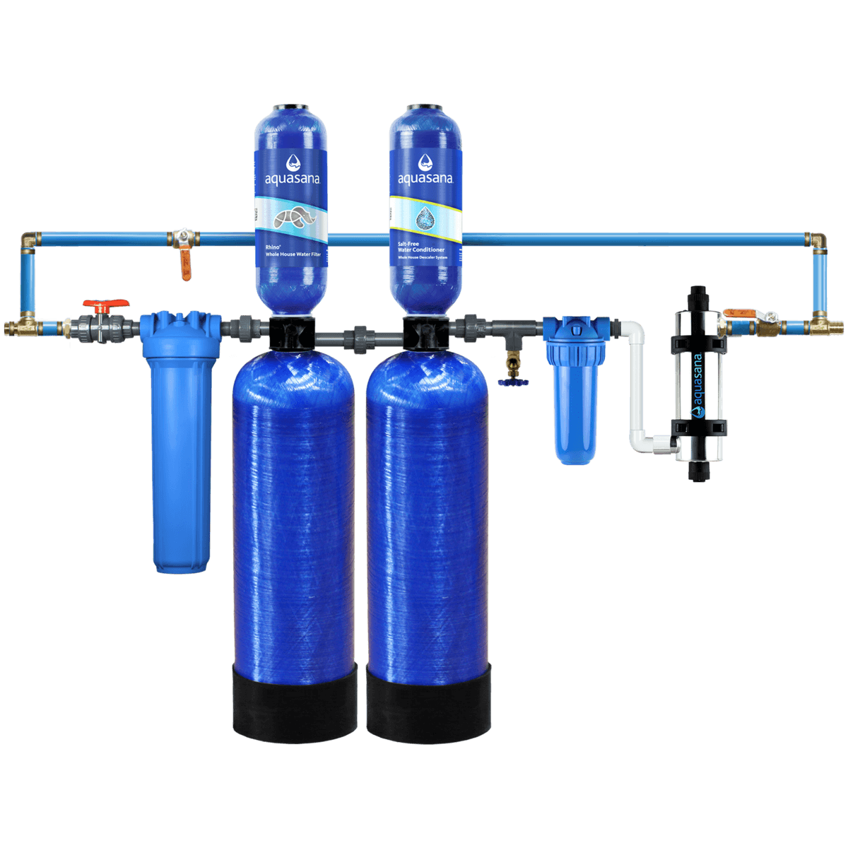 Rhino® Chloramines Whole House Water UV Filter System Tackle Chloramines And Chlorine Home Water Filtration Removes 99% of Bacteria & Viruses Aquasana