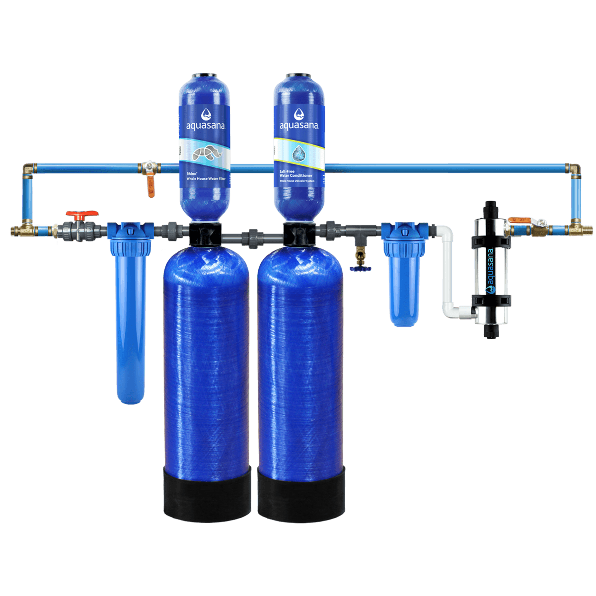Rhino® Chloramines Whole House Water UV Filter System Tackle Chloramines And Chlorine Home Water Filtration Removes 99% of Bacteria & Viruses Aquasana