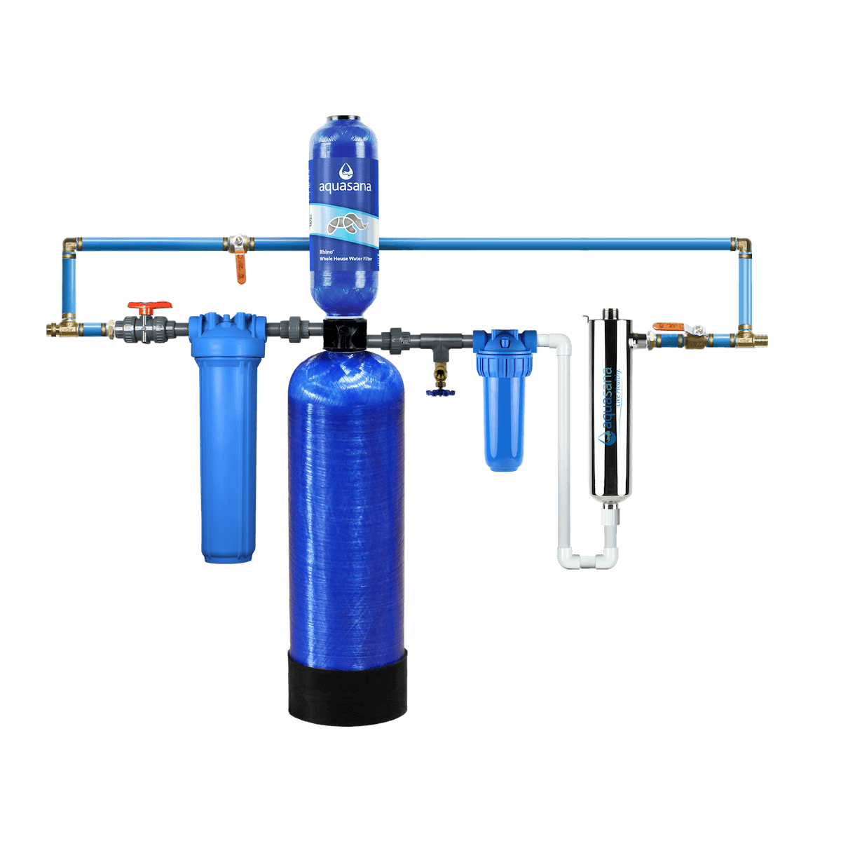 Rhino® Chloramines Whole House Water UV Filter System Home Water Filtration Removes 99% of Bacteria & Viruses Aquasana