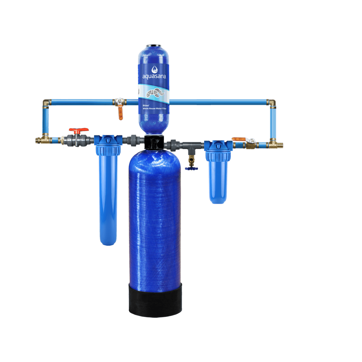 Rhino Whole House Water Filter System Tackle Chloramines And Chlorine Home Water Filtration 10/1,000,000 Aquasana