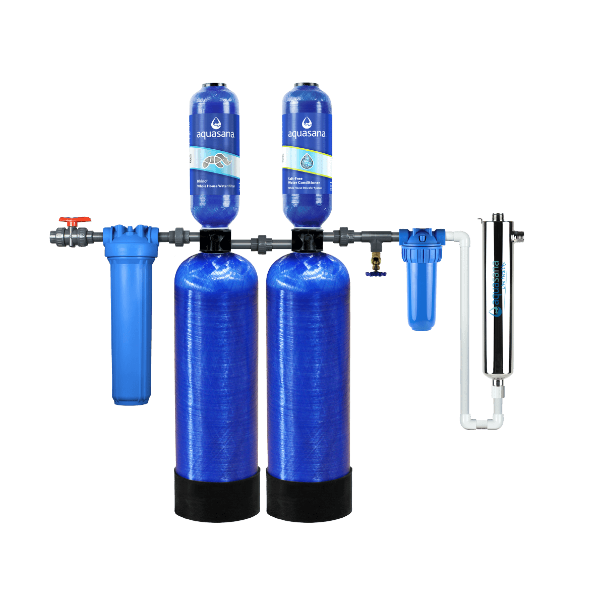Rhino® Max Flow Whole House Water UV Filter System Home Water Filtration Removes 99% of Bacteria & Viruses Aquasana