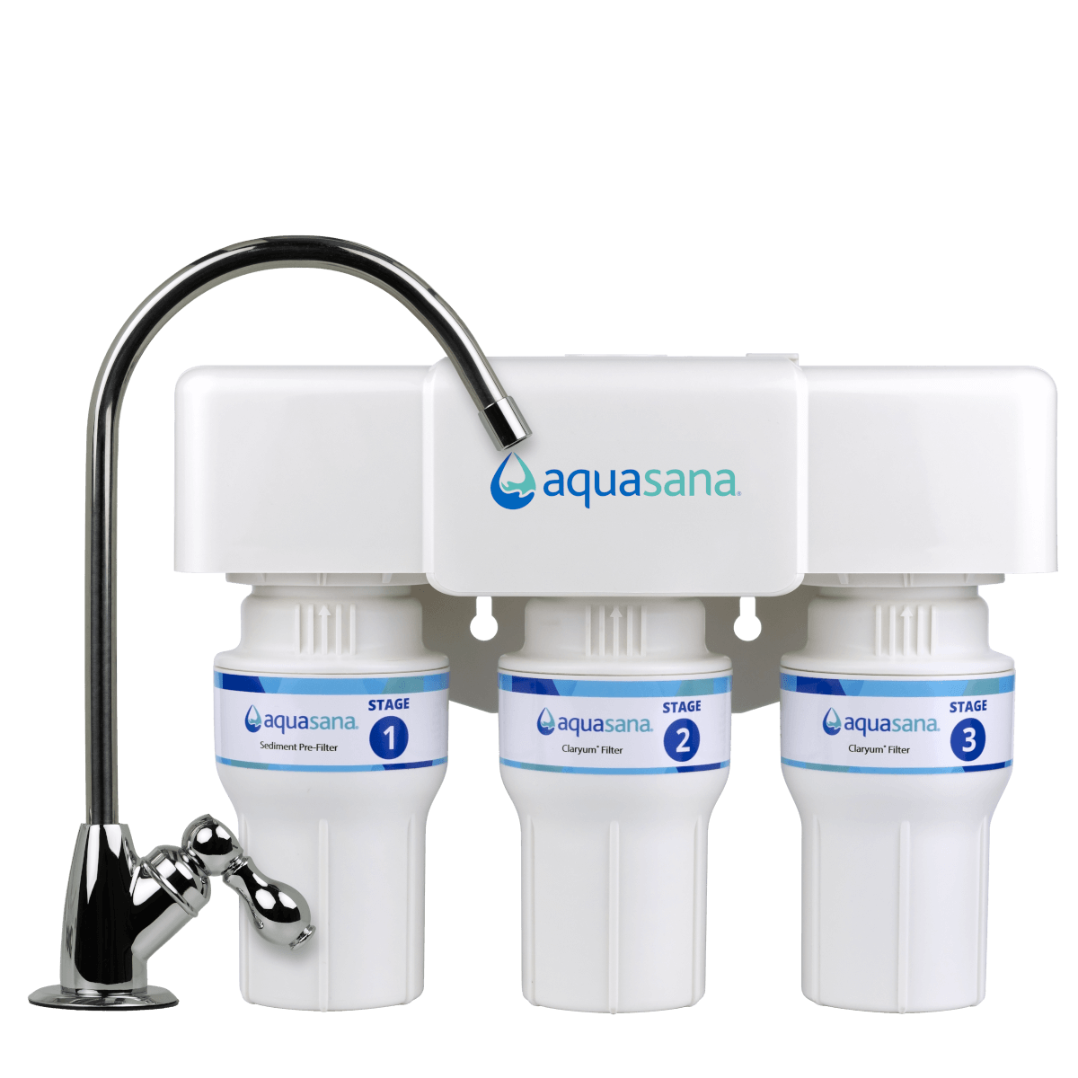 Aquasana 3-Stage Under Sink Water Filter 15X Stronger Filtration Reduces 78 Contaminants Certified to NSF/ANSI 42, 53 & 401 Chrome