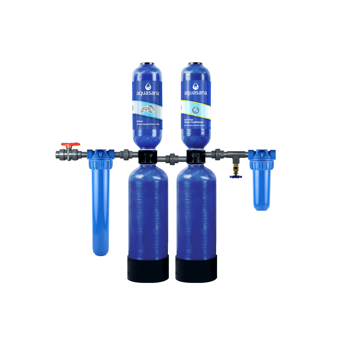 Rhino Whole House Water Filter System With Salt-Free Water Conditioner Home Water Filtration 10/1,000,000 Aquasana photo
