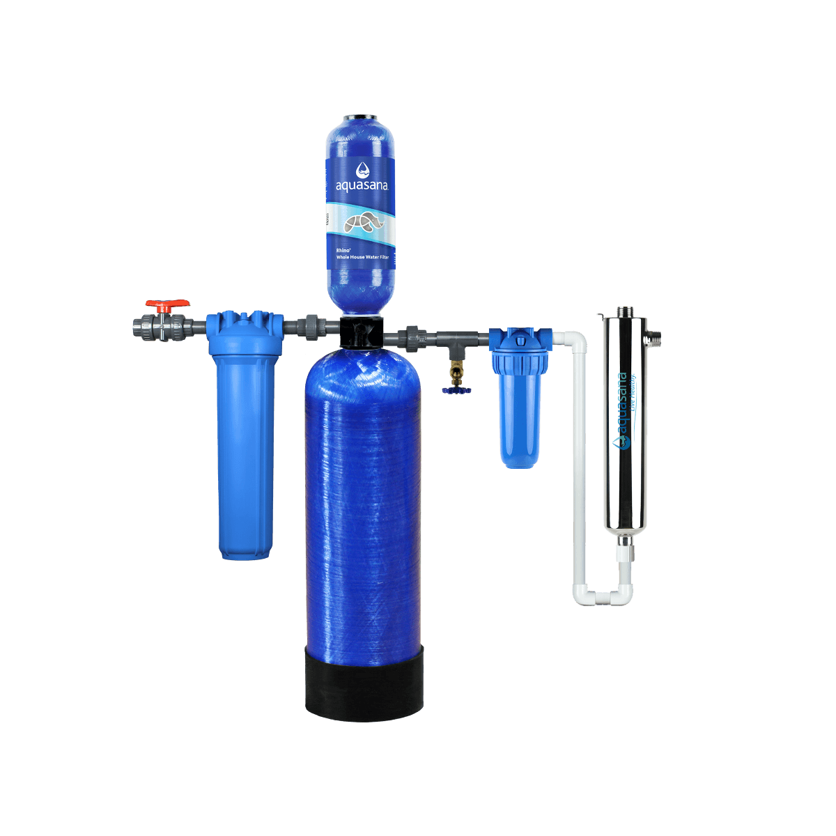 Rhino® Max Flow Whole House Water UV Filter System Home Water Filtration Removes 99% of Bacteria & Viruses Aquasana