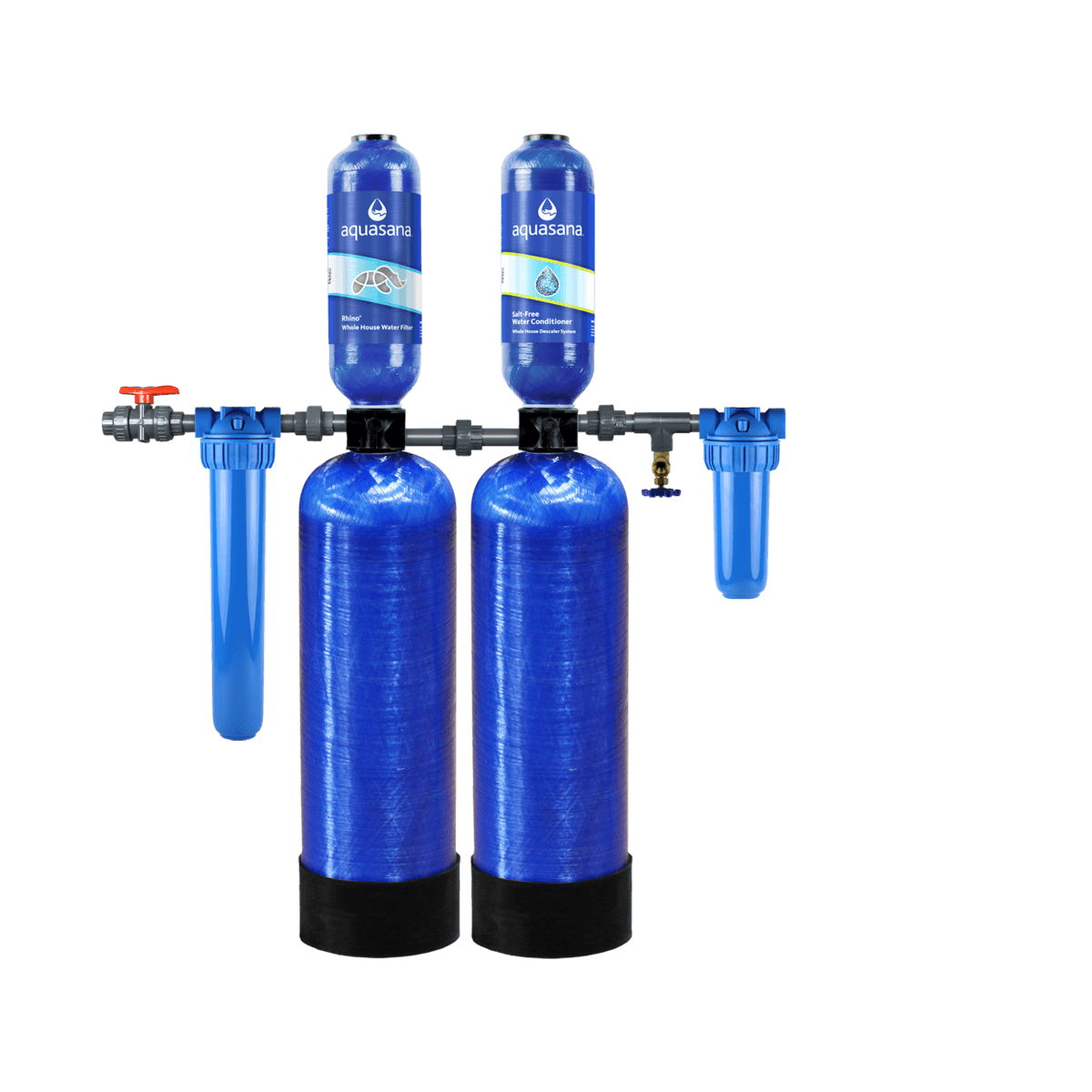 Rhino Whole House Water Filter System Tackle Chloramines And Chlorine Home Water Filtration 10/1,000,000 Aquasana