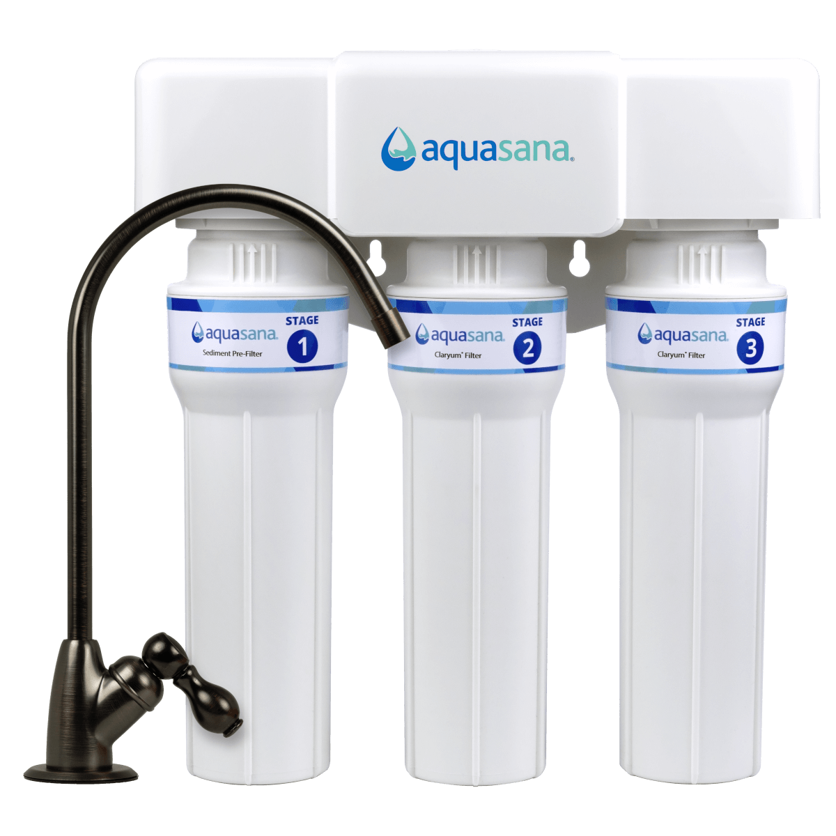 Aquasana 3-Stage Fast Flow Rate Under Sink Water Filter 15X Stronger Filtration Reduces 78 Contaminants Certified to NSF/ANSI 42, 53 & 401 Oil Rubbed Bronze