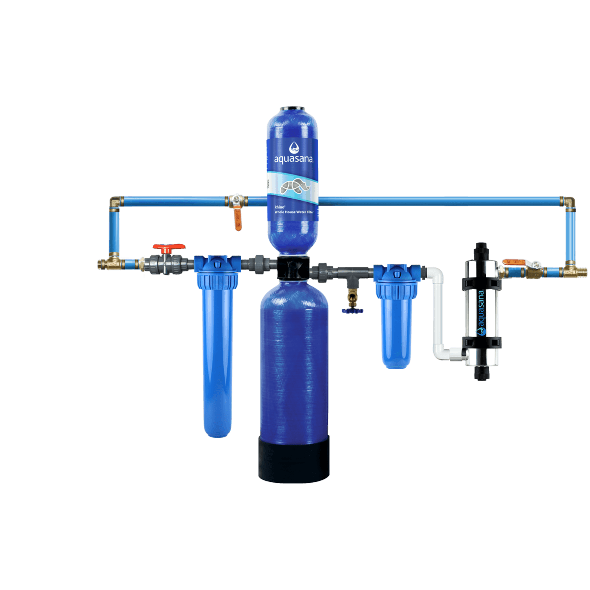 Rhino® Whole House Water UV Filter System Reduces 97% of Chlorine Home Water Filtration 1 Million Gallon Removes 99% of Bacteria & Viruses Aquasana