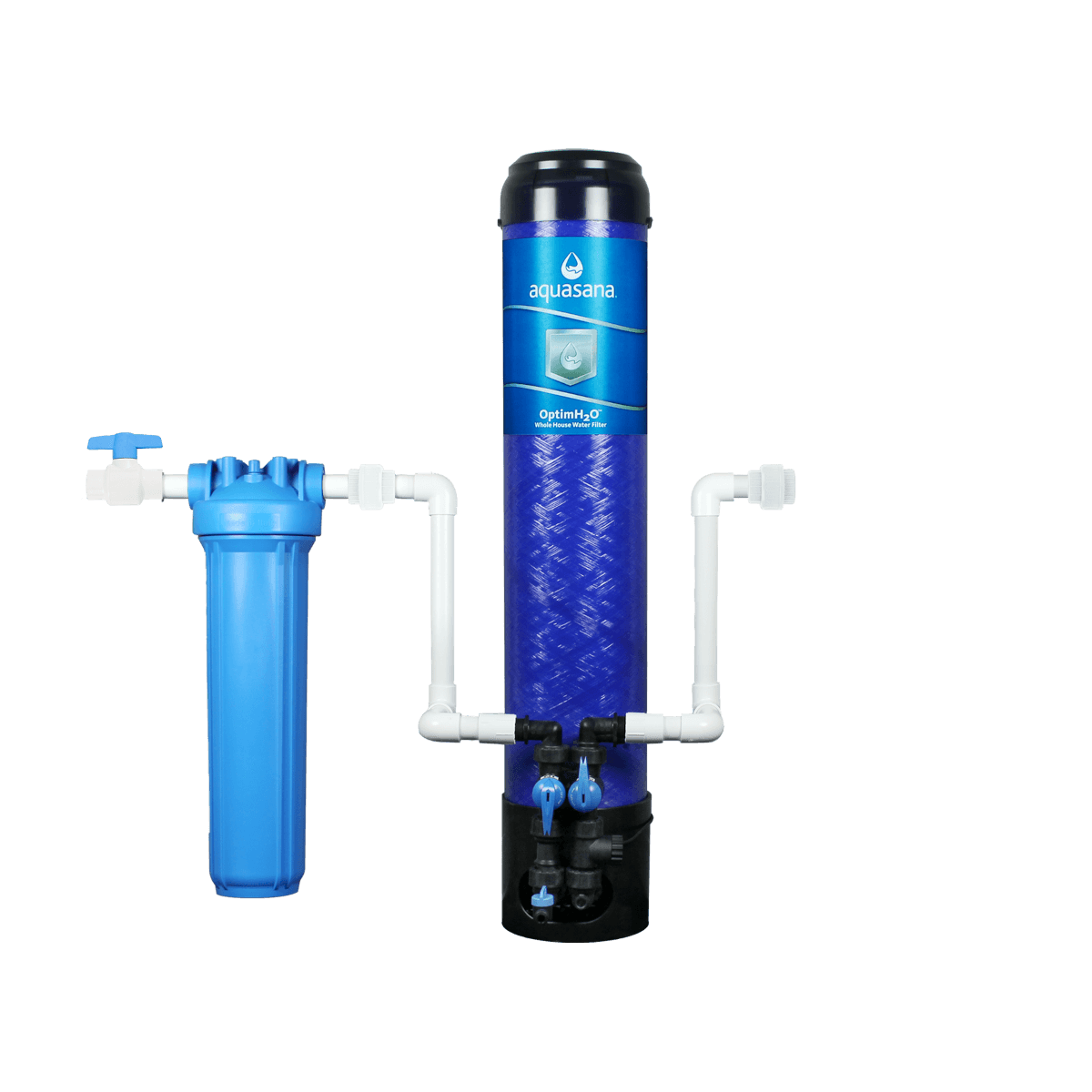 OptimH2O® Whole House Water Filter Complete System for Home Reduces Lead, Cysts, & PFOA/PFOS Aquasana